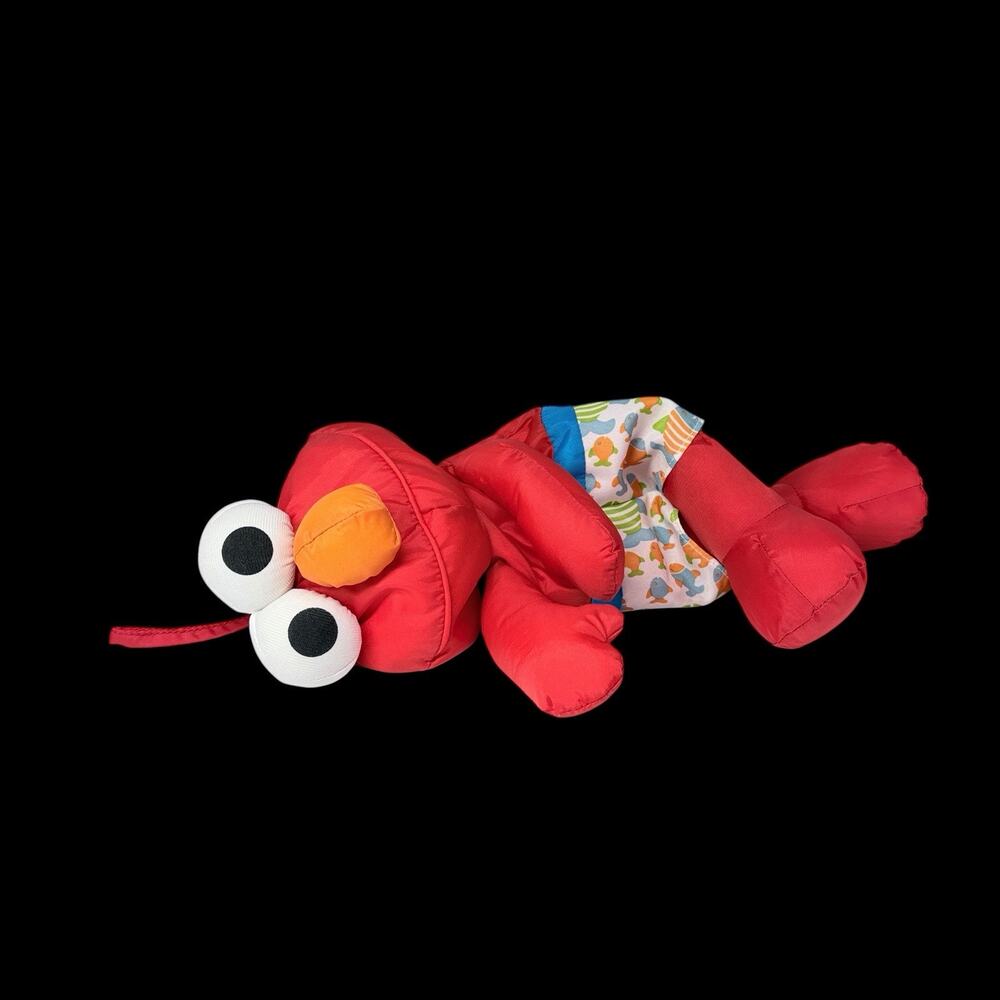 Vtg 1995 Playskool Sesame Street Elmo Nylon Plush Doll Fish Shorts 14 in Hasbro